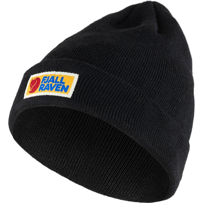 Fjallraven Vardag Classic Beanie - Warm Winter Hat for Men & Women, Soft Knit Beanie Cap in Black - Perfect for Outdoor Activities, Skiing, Hiking and Daily Wear