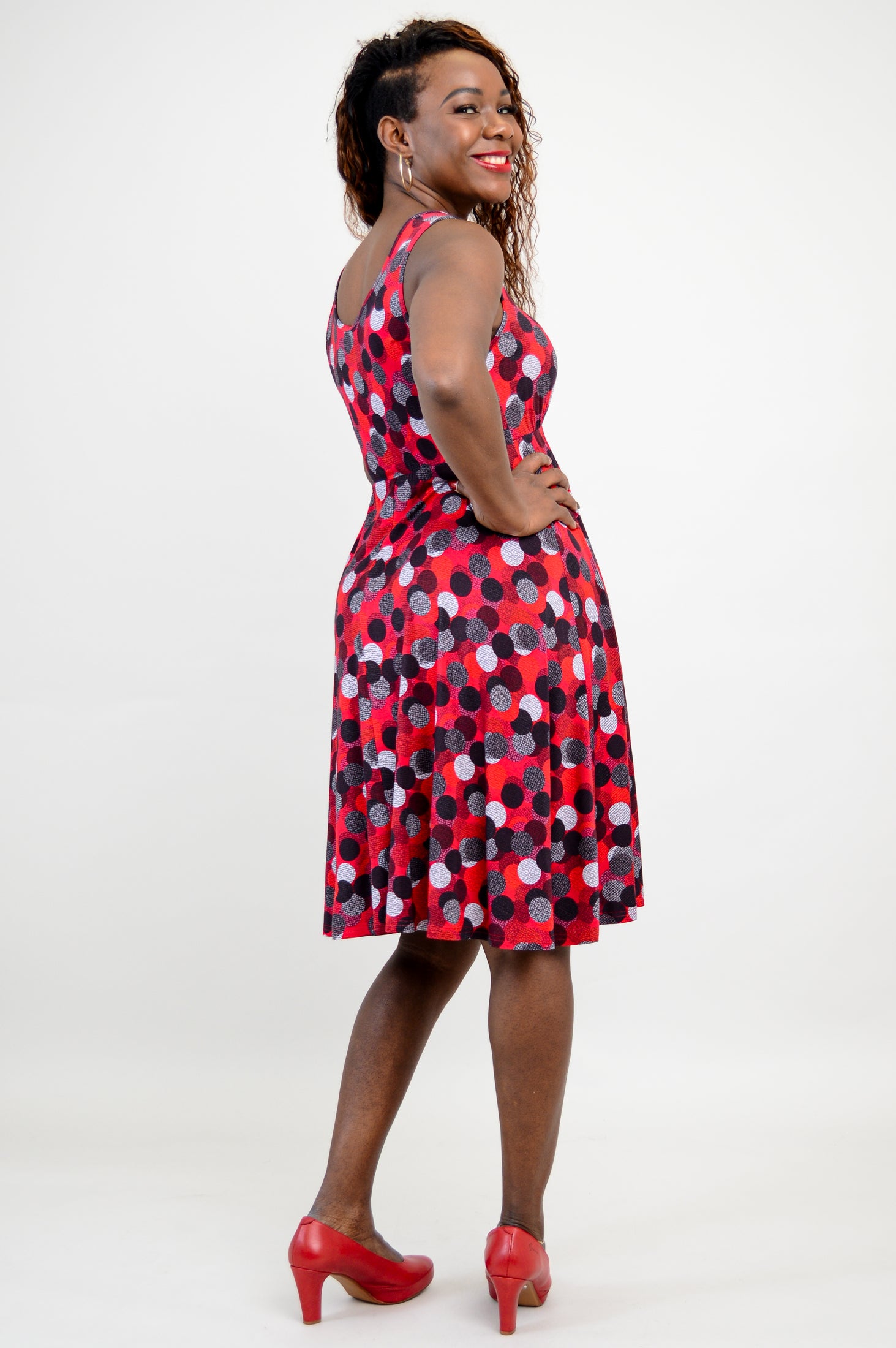 Genesis Dress - Stylish Polka Dot Dance Dress Made from Soft Bamboo Fabric, Perfect for Ballroom Dancing, Latin Dance & Performance Costumes
