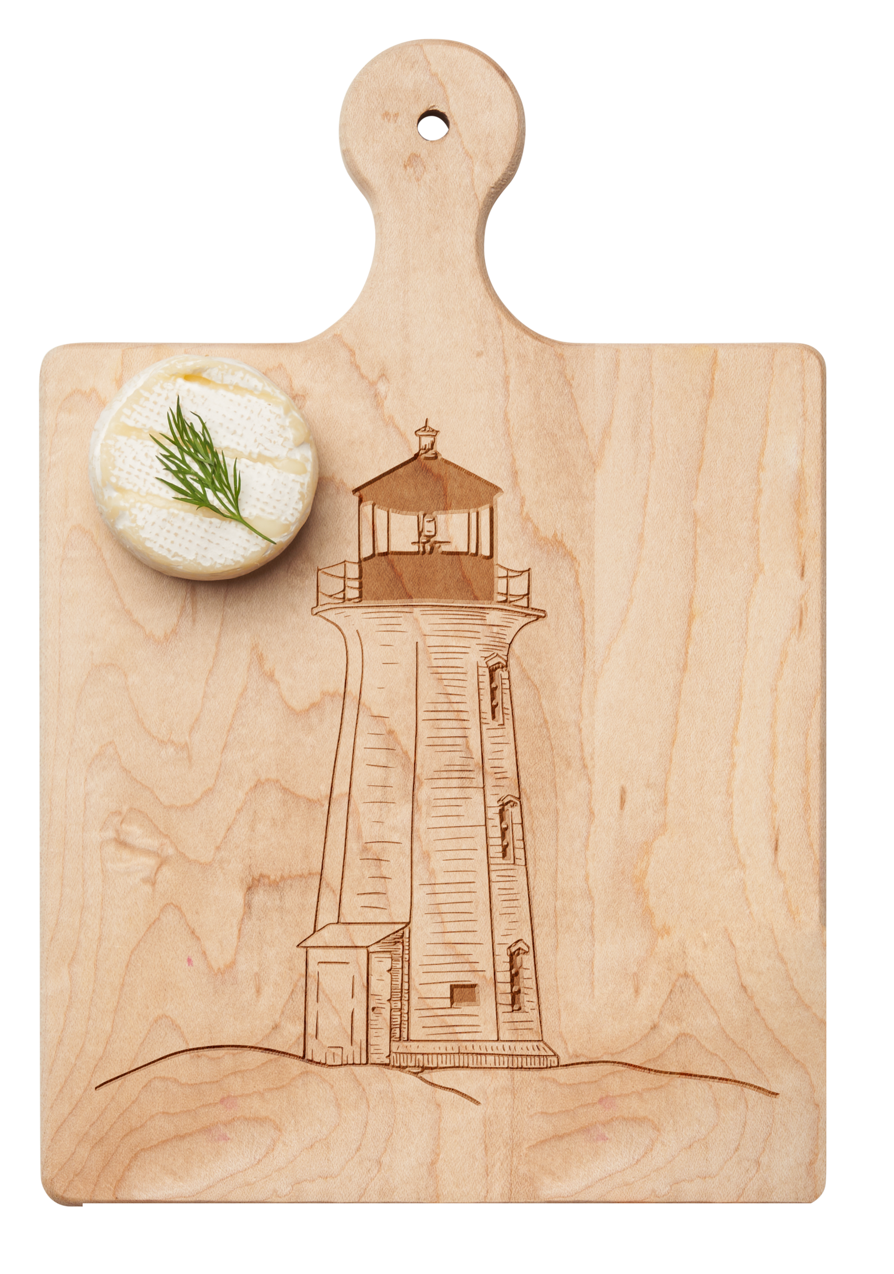 Handcrafted Maple Wood Paddle with Lighthouse Design - 9