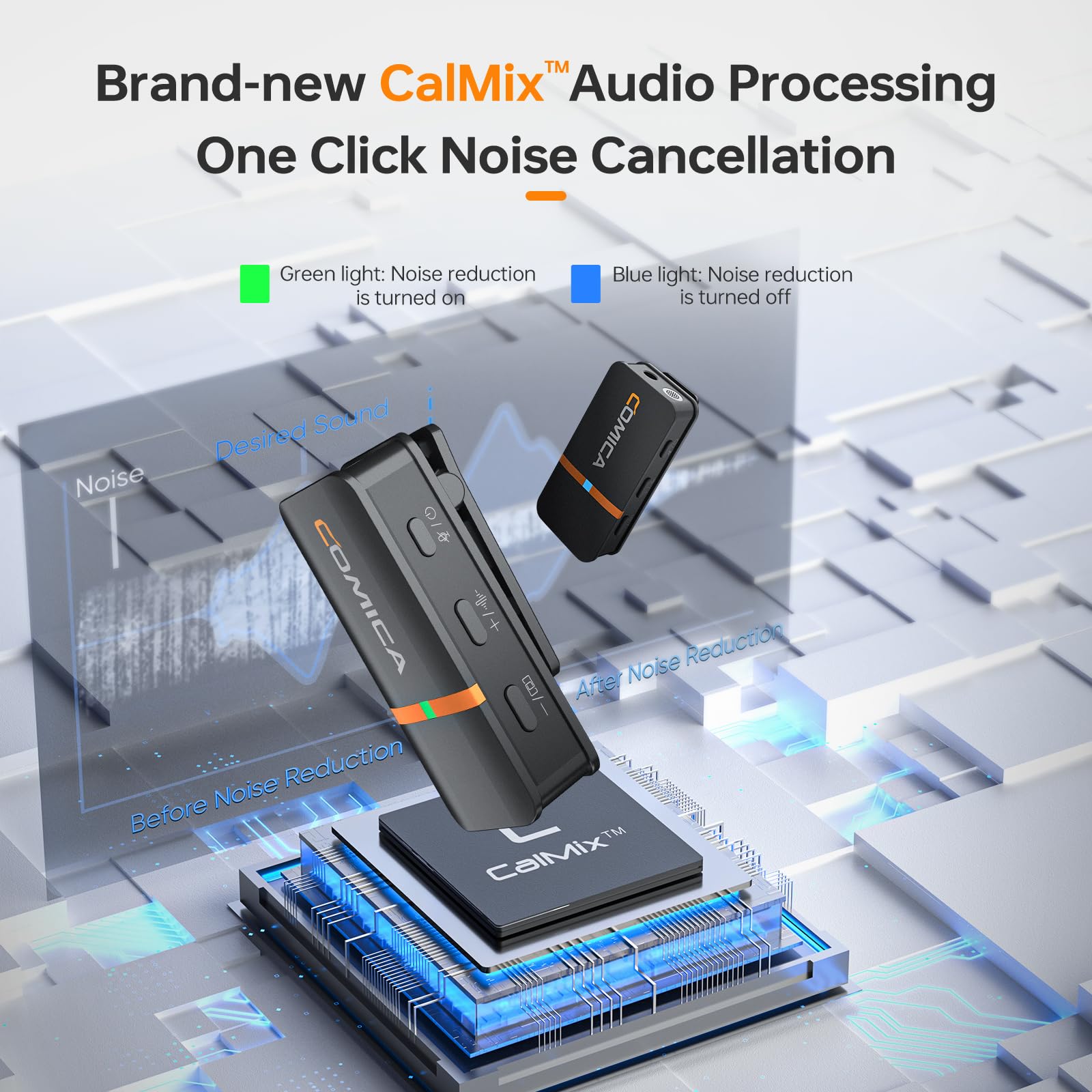 COMICA Vimo Q 4-Channel Wireless Lavalier Microphone System with Noise Cancellation - 656ft Range, 4 Audio Tracks Output for iPhone, Android, DSLR Camera - Perfect for Video Recording, Live Streaming & Podcasting
