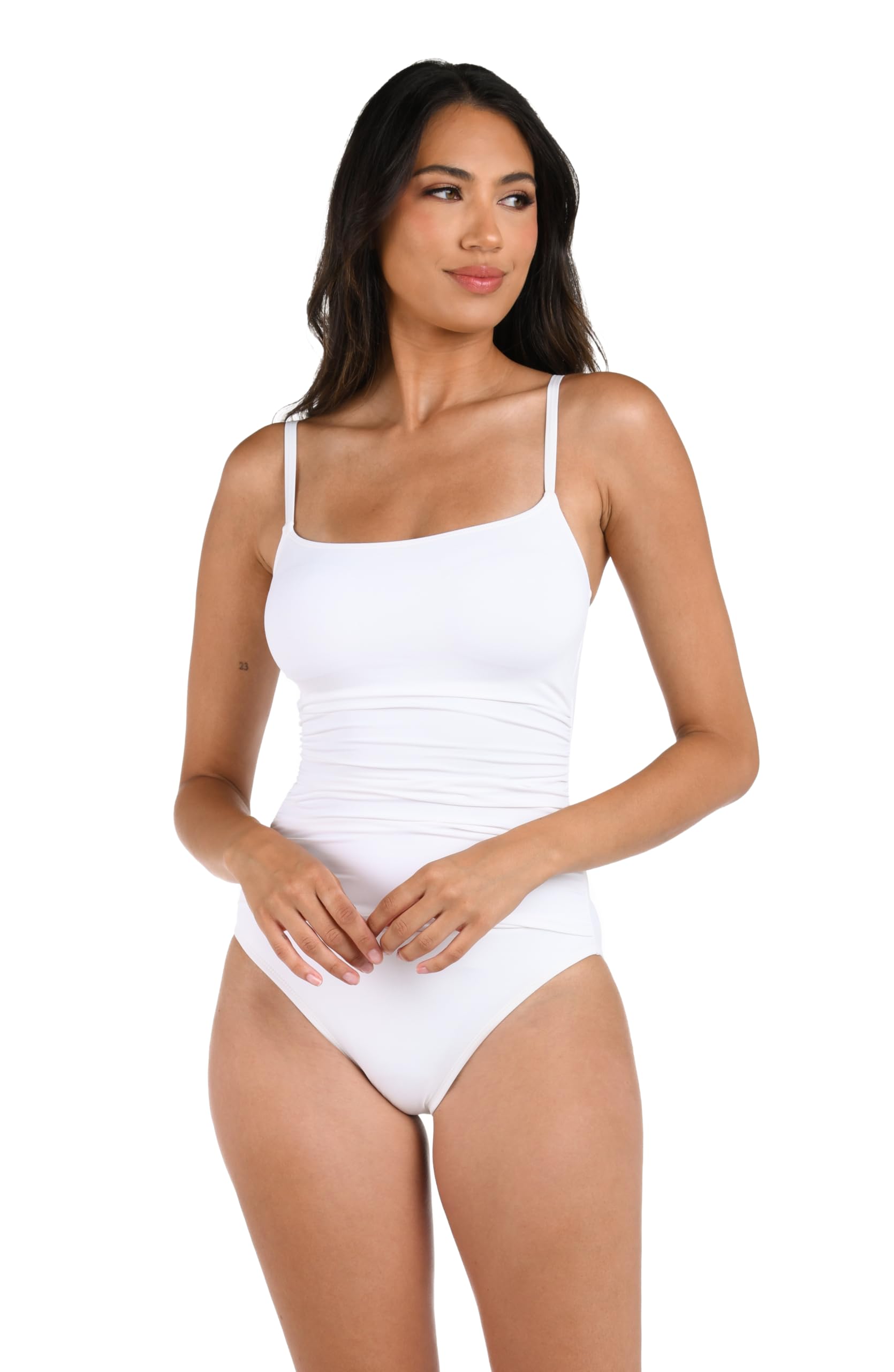 La Blanca Women's One Piece Swimsuit - Island Goddess Shirred Side Bathing Suit for Women | Beach Vacation, Pool Party & Summer Swimwear