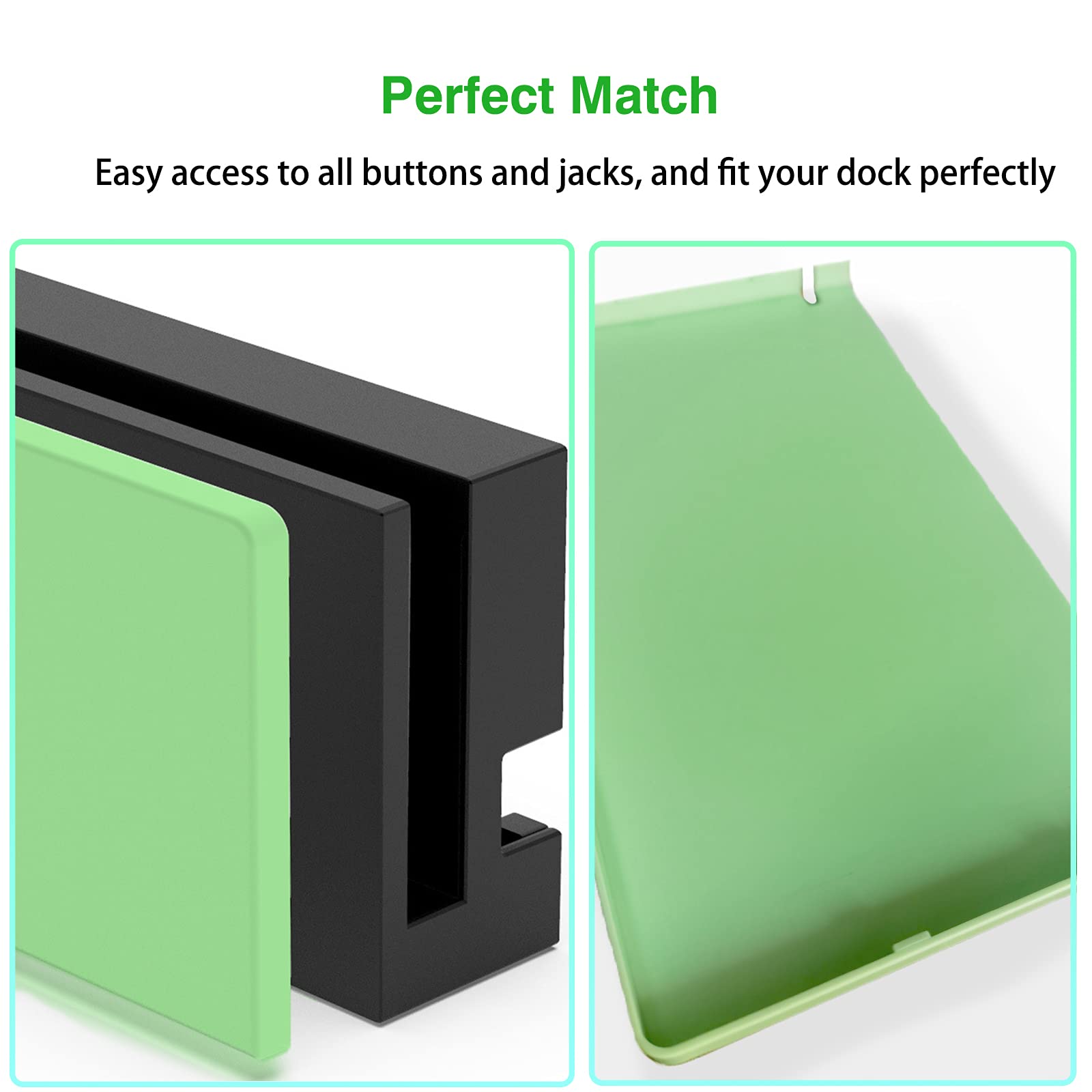 Custom Faceplate Cover for Nintendo Switch Charging Dock - Hard PC Slim Shell Anti-Scratch Protection, No Screwdriver Installation (Green) - Perfect for NS Docking Station Protection & Style Upgrade