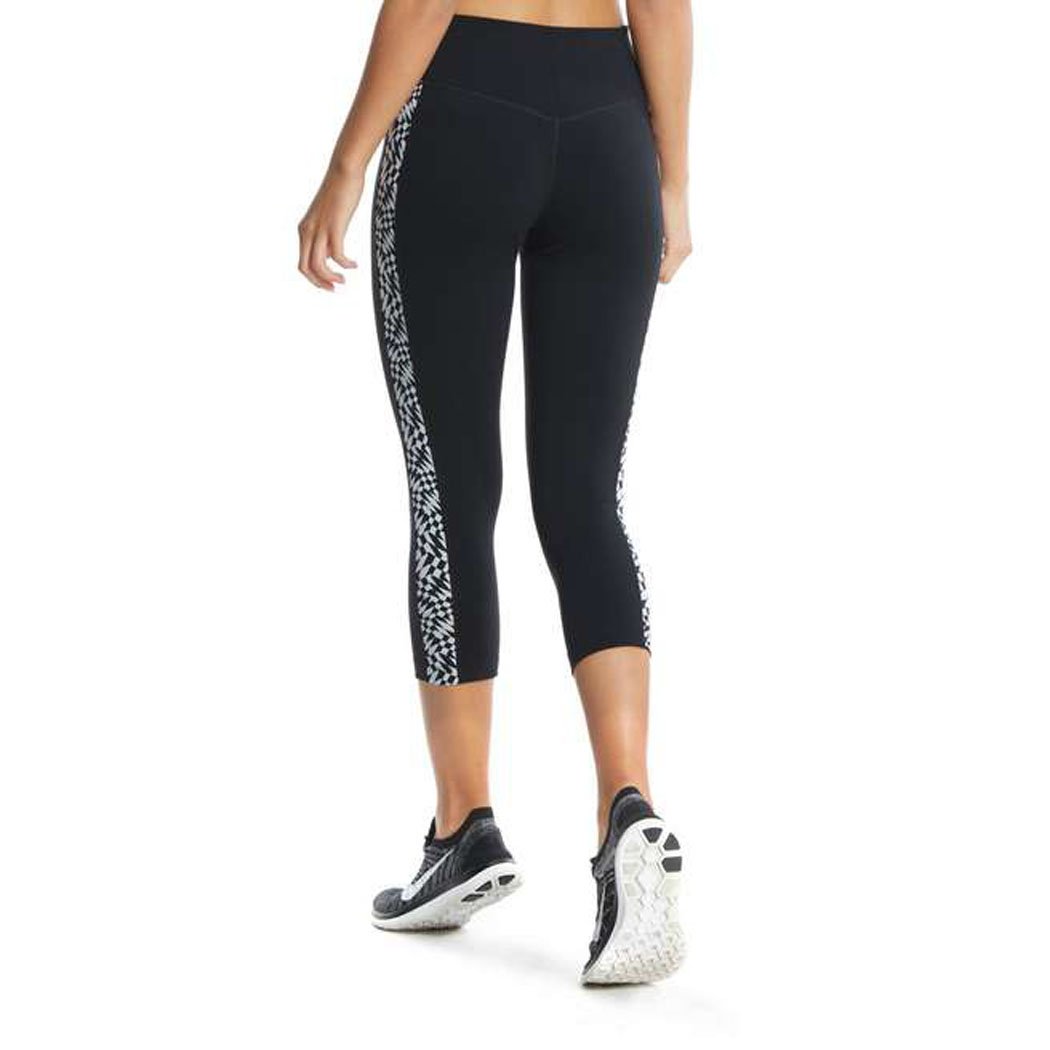 Nike Women's Legendary Checker Tight - High Waisted Yoga Pants for Workout & Running - Size L, Black - Perfect for Gym, Yoga & Lounge Wear