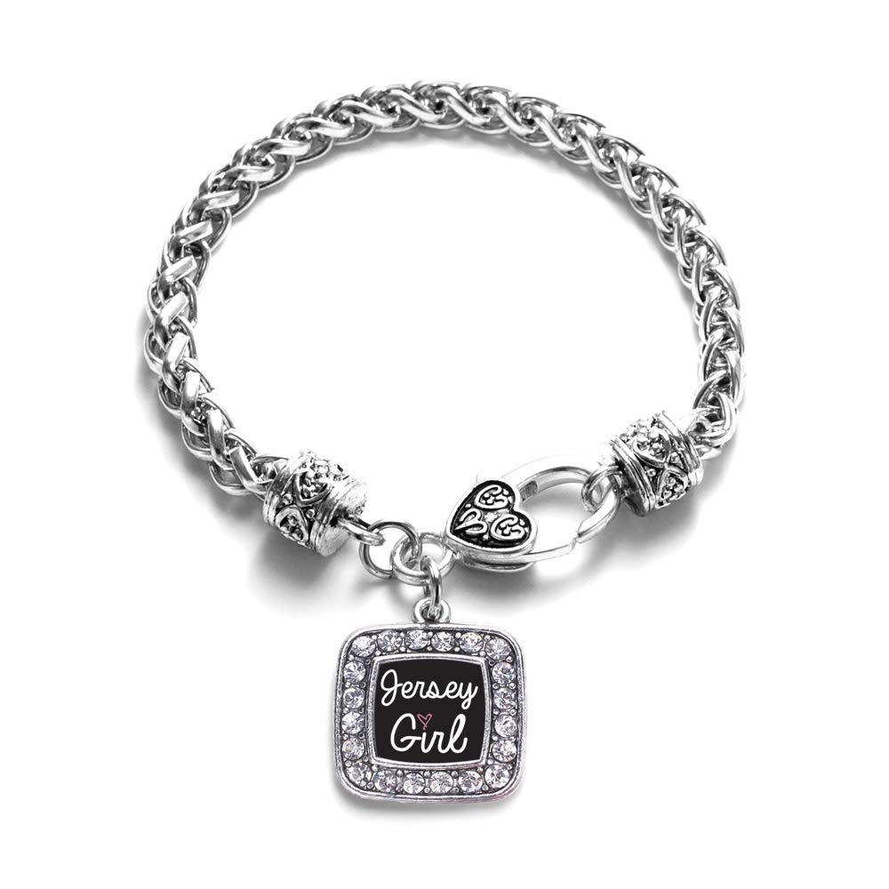 Elegant Silver Square Charm Bracelet with Cubic Zirconia - Dainty Sterling Silver Jewelry for Women - Perfect for Parties, Weddings & Everyday Wear