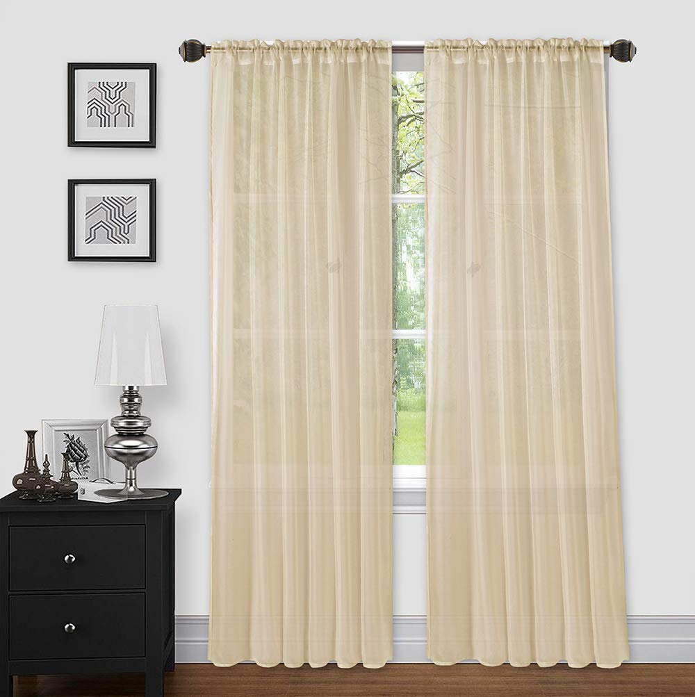 LinenTopia Sheer Window Curtains - 2 Panels 54
