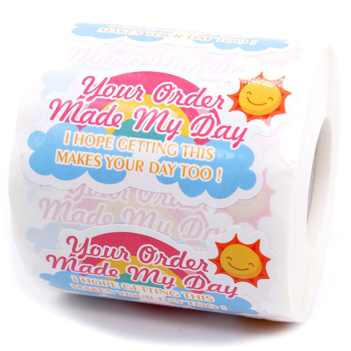 Funny Small Business Stickers - 'Your Order Made My Day' Thank You Stickers for Packaging, Mail & Shipping (500 PCS) - Perfect for Etsy Sellers, Handmade Gifts & Online Store Branding