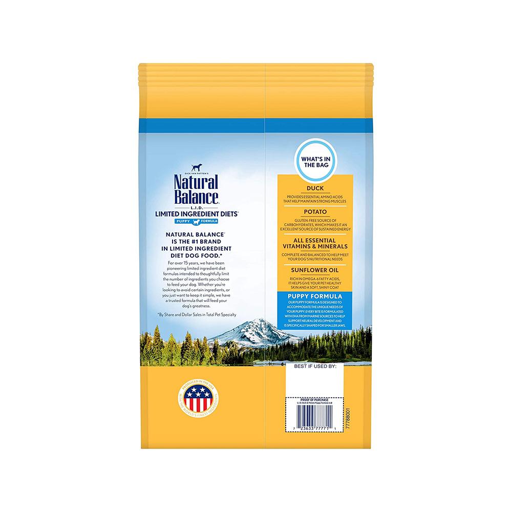 Limited Ingredient Grain-Free Puppy Dry Food with Duck & Potato - Hypoallergenic Dog Food for Sensitive Stomachs - Perfect for Puppies with Allergies or Digestive Issues