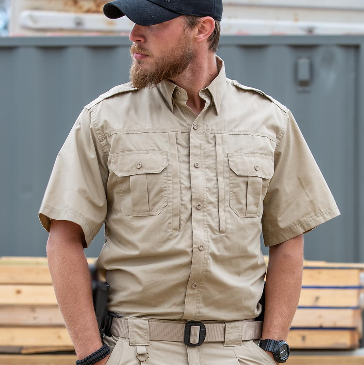 Propper Short Sleeve Tactical Shirt - Military & Outdoor Performance Shirt for Men | Durable, Moisture-Wicking & Comfortable for Hiking, Camping & Airsoft