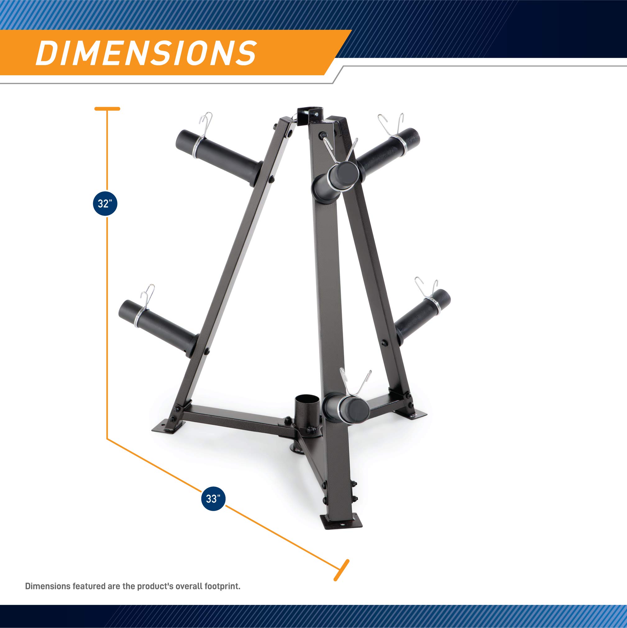 Marcy Olympic Weight Plate Tree for 2-Inch Plates - Heavy Duty Weight Storage Rack for Home & Commercial Gyms - Organize Olympic Bumper Plates & Free Weights