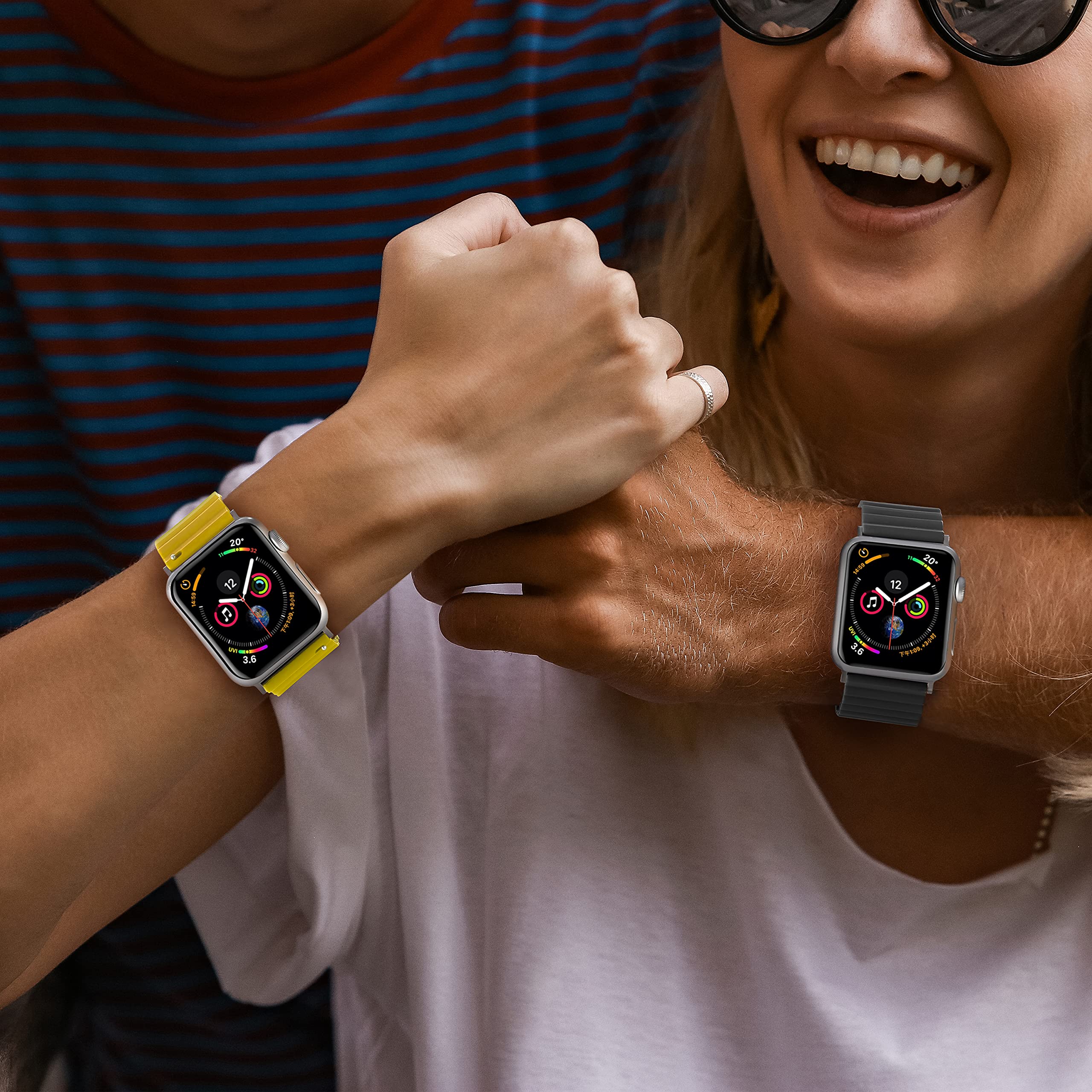 Premium Magnetic Apple Watch Bands Compatible with iWatch Series SE/6/5/4/3/2/1 (38mm/40mm/42mm/44mm) - Durable Silicone Adjustable Smartwatch Straps for Women & Men - Perfect for Workouts, Running & Everyday Wear