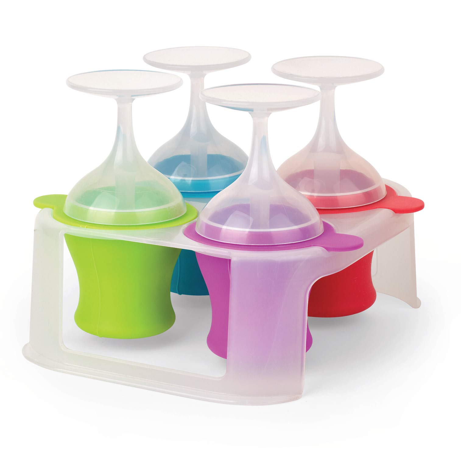 BPA Free Silicone Popsicle Molds 4-Piece Set - Easy to Use & Clean Homemade Ice Pop Maker for Kids | Perfect for Summer Treats, Birthday Parties & Healthy Snacks
