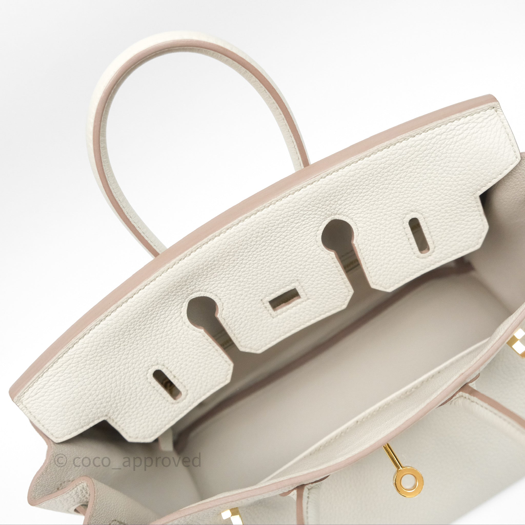 Authentic Hermès Birkin 25 Retourne Bag in Beton Togo Leather with Gold Hardware - Luxury Handbag for Women, Perfect for Office, Parties & Special Occasions