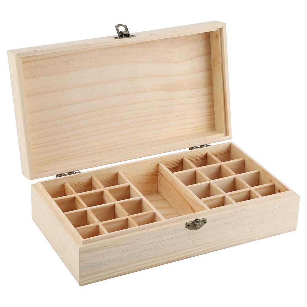 AYNEFY Premium Wooden Essential Oil Storage Box - Durable Aromatherapy Organizer Case for Essential Oils, Diffusers & Spa Supplies | Perfect for Home, Office & Travel Use