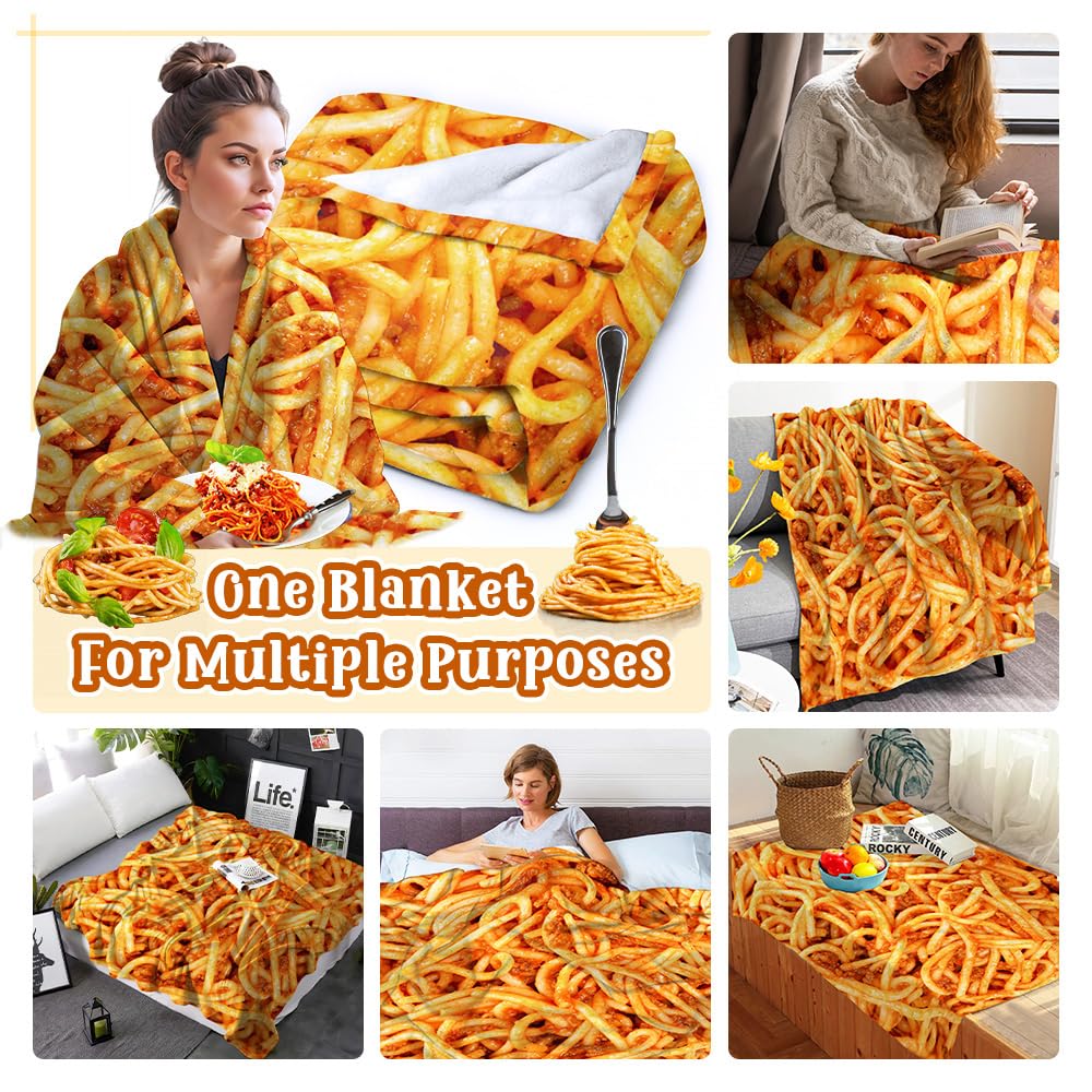Tomato Spaghetti Pattern Throw Blanket - Ultra Soft & Cozy 40