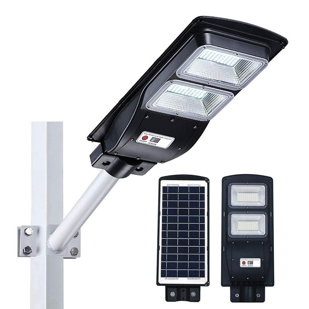 240LED Solar Street Light with PIR Motion Sensor & Radar Sensor - 60W Waterproof IP67 Outdoor Wall Lamp - Remote Control, Dusk to Dawn Lighting for Driveways, Gardens, Pathways, and Parking Areas