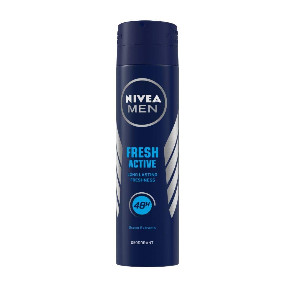 NIVEA Fresh Active Spray Deodorant for Men, 2-Pack – Long-Lasting Protection & Fresh Scent for Daily Use, Gym & Outdoor Activities