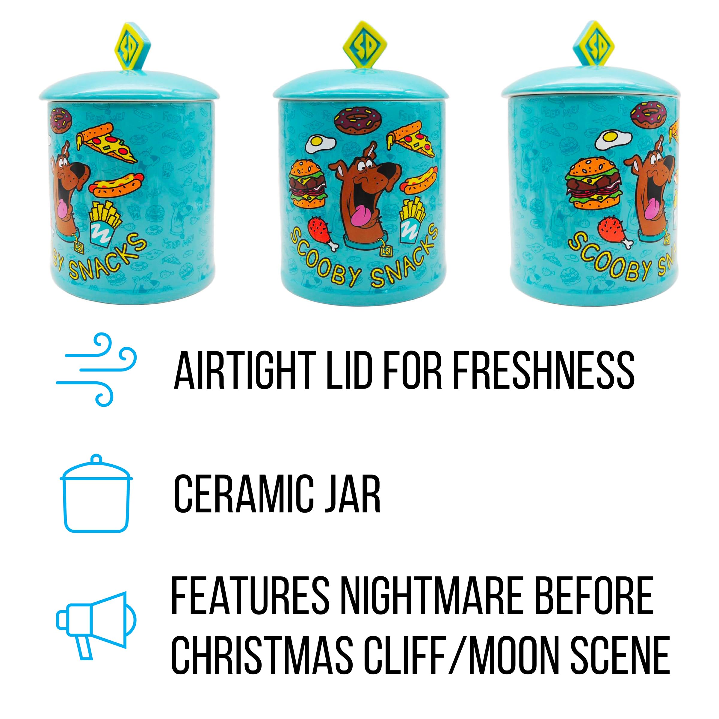 Scooby Doo Scooby Snacks Ceramic Cookie Jar - Large 16oz Snack Storage Container for Cookies, Candy, Treats - Perfect for Kitchens, Parties, Gifts & Collectibles