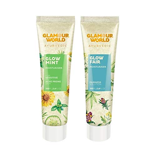 Glamour World Ayurvedic Glow Mint Moisturizer & Fairness Cream with Turmeric | Natural Skin Brightening & Hydration | Perfect for Daily Skincare & Glow Enhancement