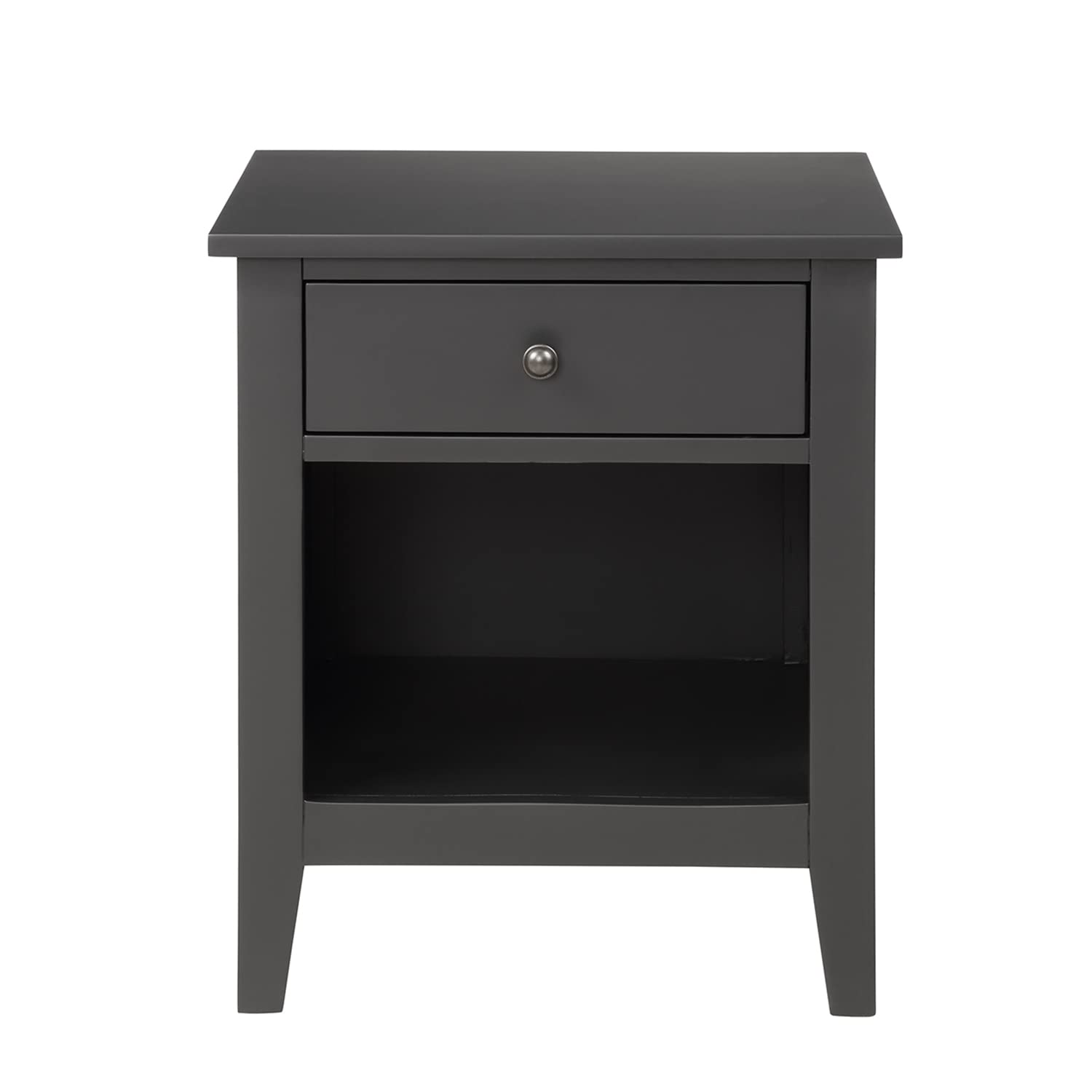 Yeacher 1 Drawer Nightstand Solid Wood - Traditional Style Bedside Table for Bedroom, Living Room & Guest Room - Compact Storage Solution with Classic Wooden Finish