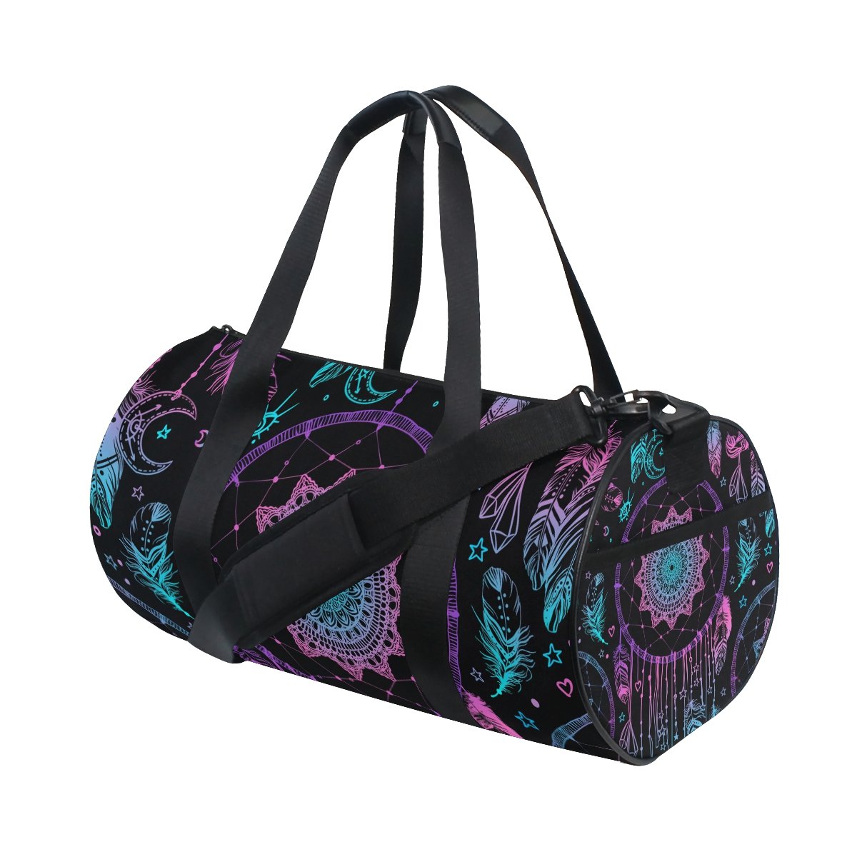 JSTEL Dreamcatcher Feathers Moon Gym Bag for Women & Men - Durable Sports Duffel Bag for Travel, Workout, Yoga & Outdoor Activities