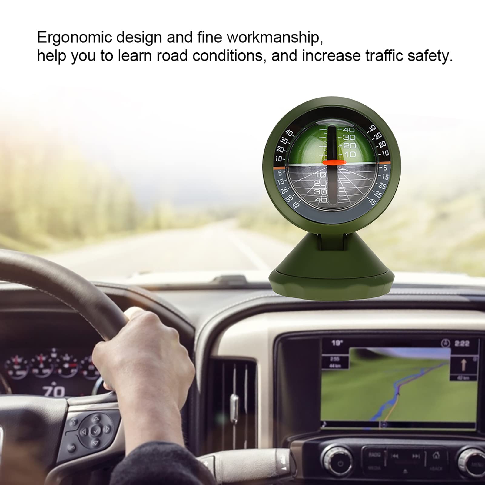 Digital Car Inclinometer - Adjustable Vehicle Clinometer with Compass for Off-Roading, 4x4, SUV & Truck Adventures | Accurate Slope & Tilt Measurement
