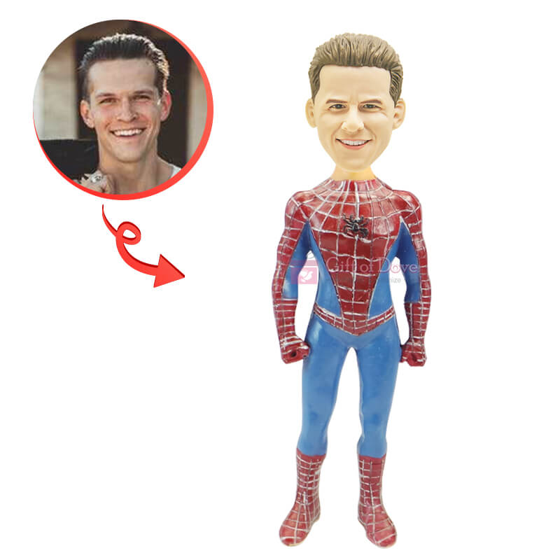Custom Spider-Man Bobblehead Figurine - Personalized Superhero Collectible for Office Desk, Car Dashboard & Home Decor - Perfect Gift for Marvel Fans & Comic Book Lovers