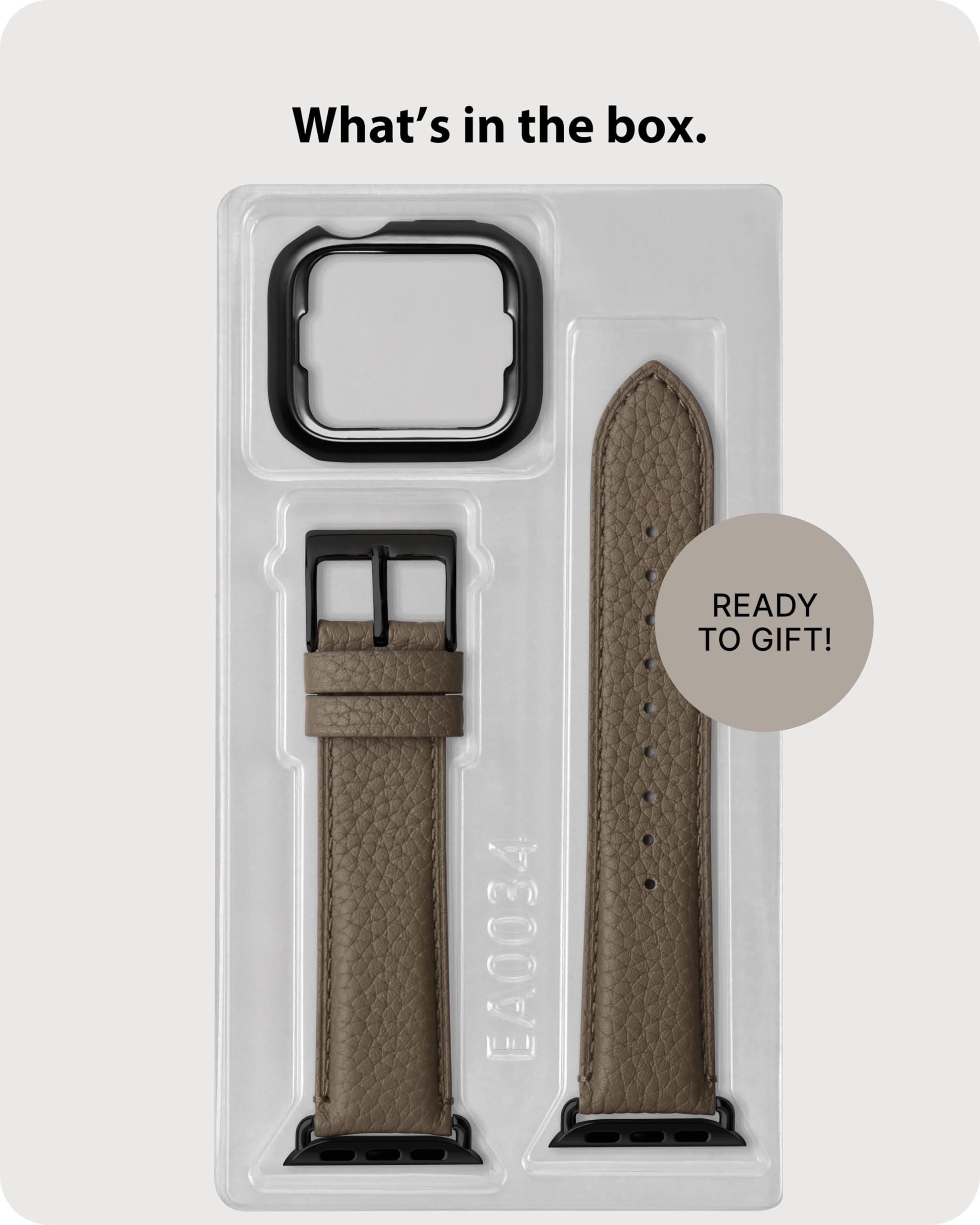 Fullmosa Genuine Leather Apple Watch Bands for 38mm 40mm 41mm 42mm 44mm 45mm 49mm - Compatible with Series 9/8/7/6/5/4/3/2/1/SE/Ultra - Elegant Dressy Strap with Protective Case for Women - Perfect for Office, Dating & Formal Occasions
