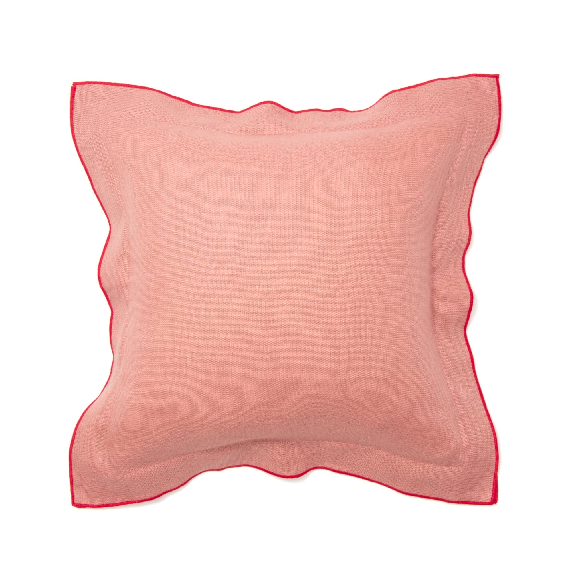 Premium Linen Flange Cushion Cover 18x18 Inches - Soft Orange Decorative Pillow Case for Sofa, Bed & Home Decor