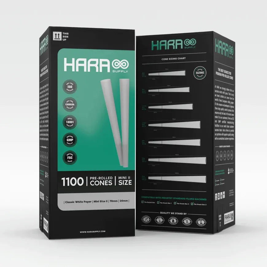 Hara Supply Mini II Size 78/20 Pre Rolled Cones - 100% Natural Hemp Rolling Papers for Smooth Smoking Experience | Perfect for Travel, Parties & Outdoor Adventures