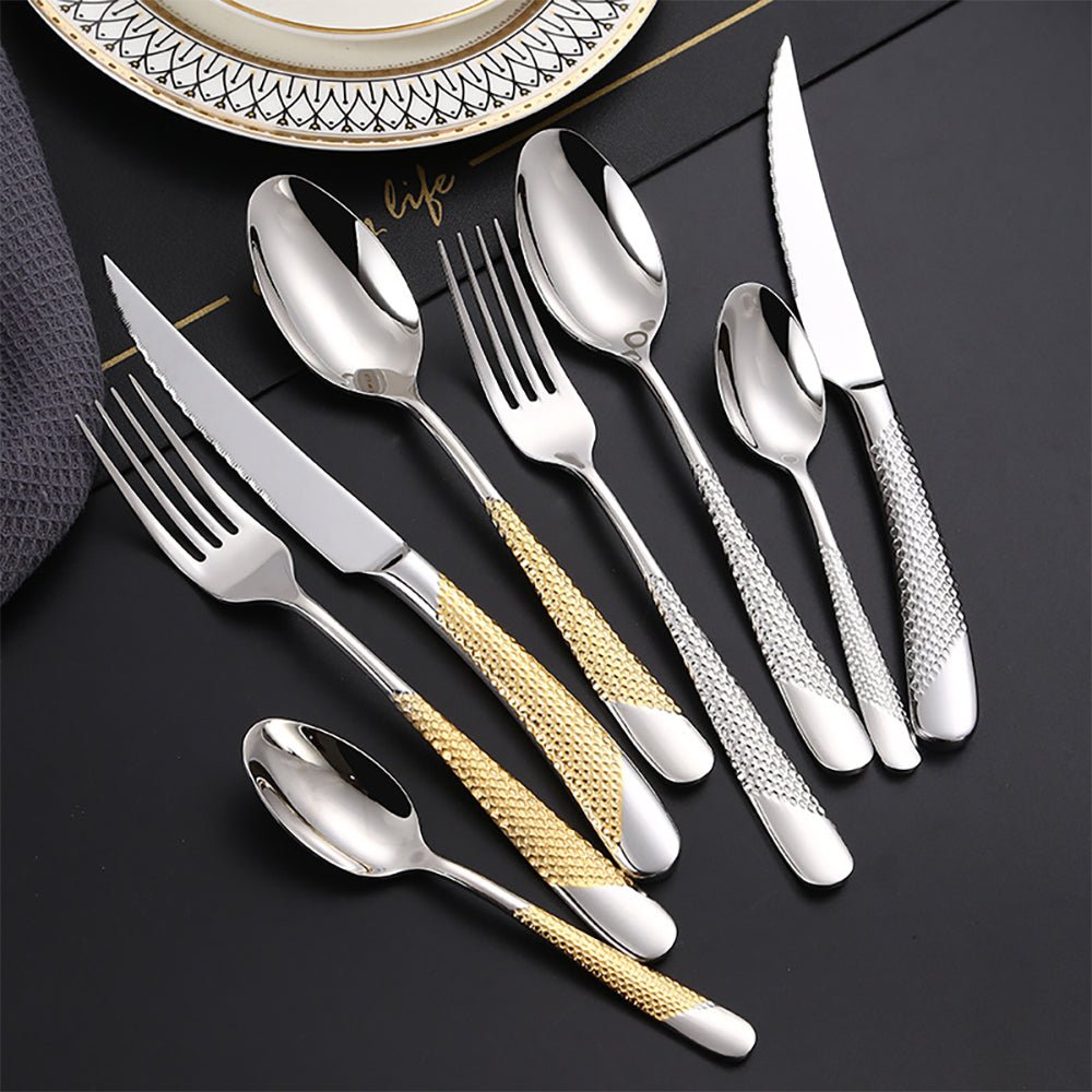 Casa Milano Dropwater Flatware Set - 20-Piece Stainless Steel Silverware Set for Dining, Elegant & Durable - Perfect for Dinner Parties, Restaurants, and Everyday Use
