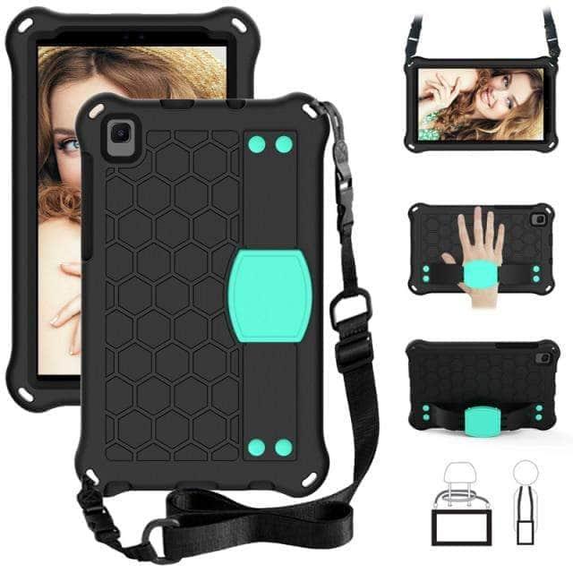 Durable EVA Protective Case for Samsung Galaxy Tab A7 Lite 2021 (T220/T225) with Adjustable Shoulder Strap - Perfect for Travel, School, and Everyday Use