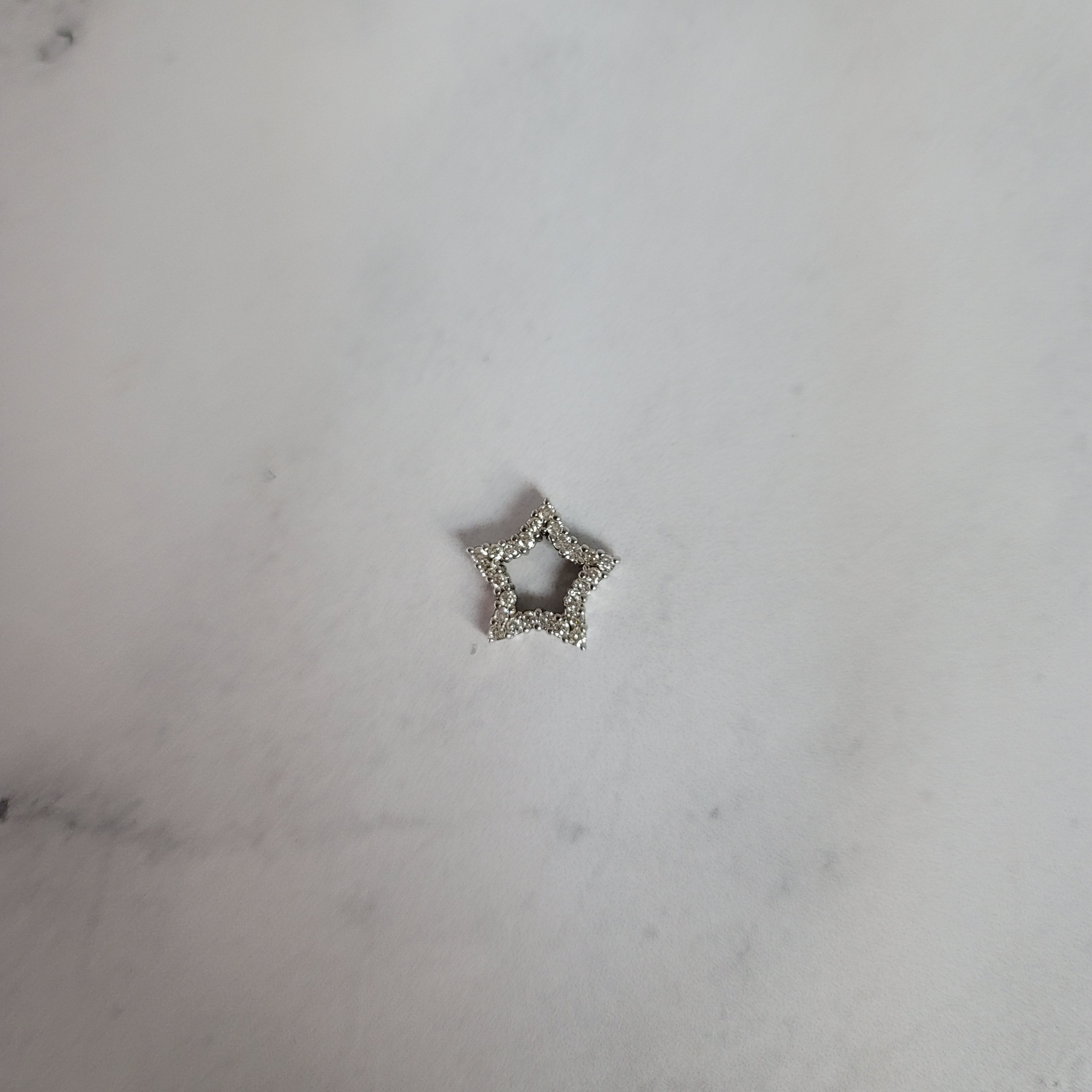 14K White Gold Diamond Star Cutout Necklace .52cttw - Elegant Jewelry for Women, Perfect for Anniversaries, Birthdays & Special Occasions