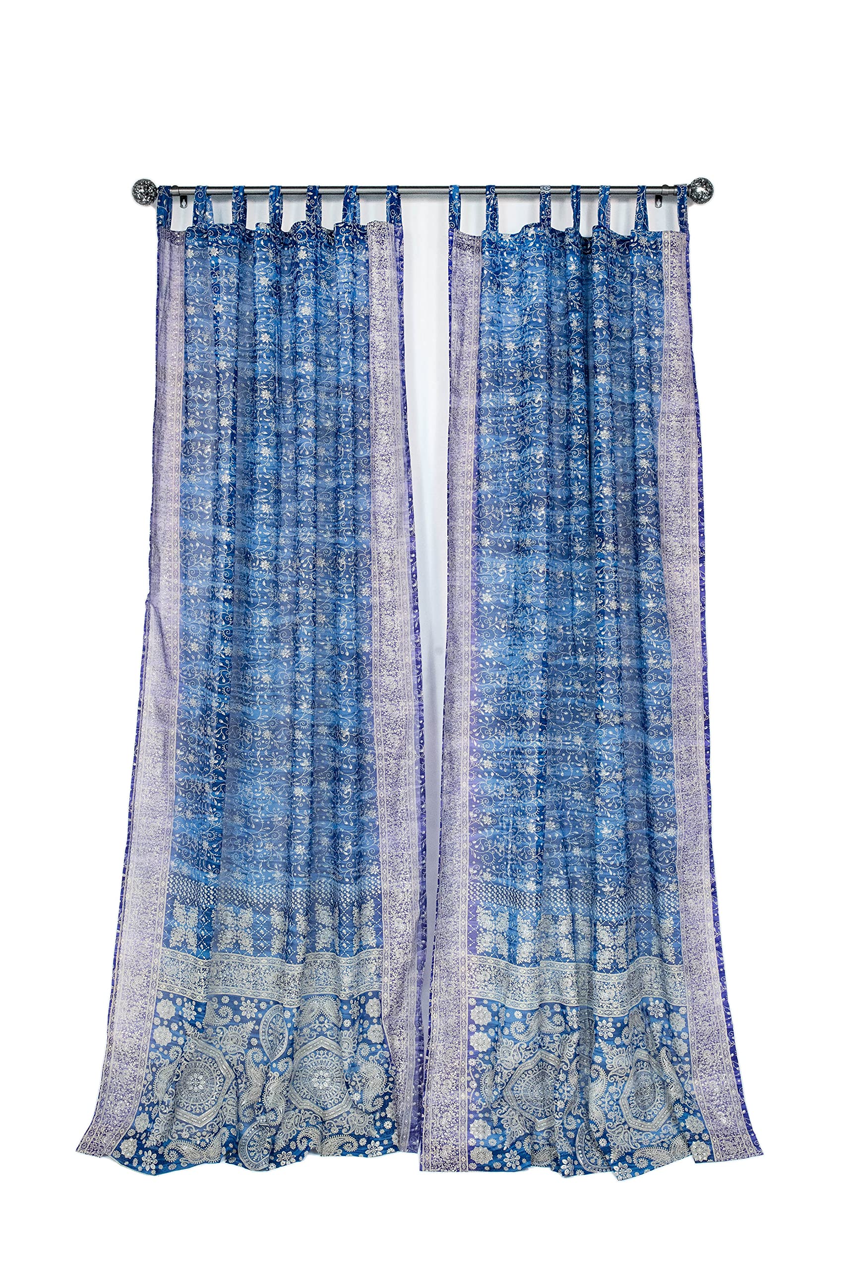 Boho Light-Filtering Sari Curtains - 84