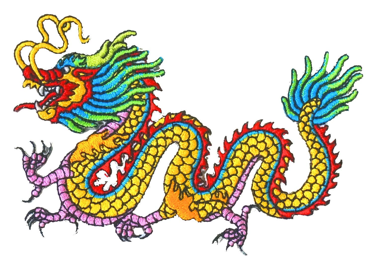 Chinese Dragon Embroidered Iron-On Patch - DIY Applique for Jackets, Costumes & Backpacks - Perfect for Cosplay, Halloween Costumes, and DIY Fashion Projects