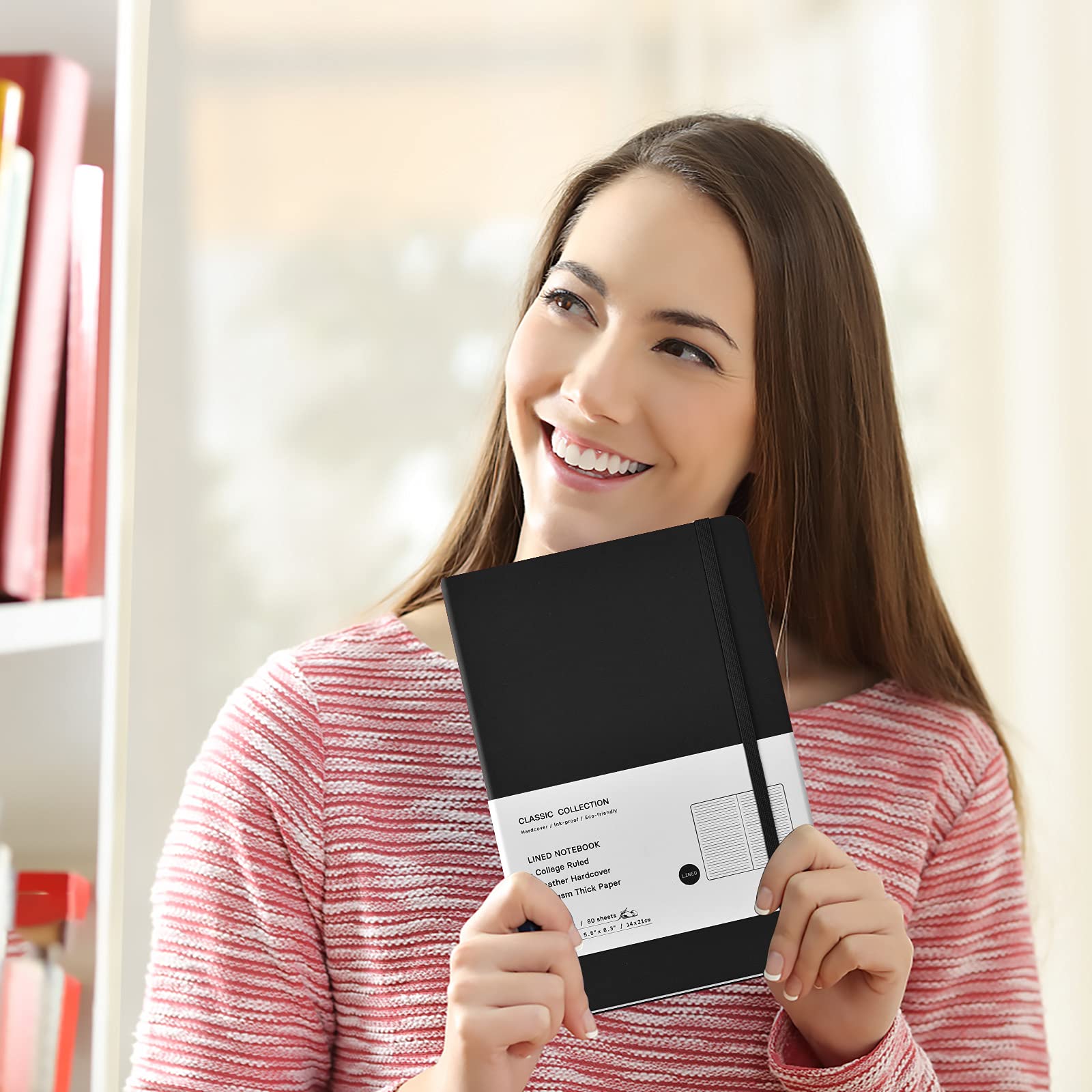 Coopay 24 Pack A5 Lined Hardcover Notebooks - 160 Pages, 100GSM Thick Paper, 8.3 x 5.5 Inch Leather Journals for Writing, Office, School & Business | Bulk Journals for Men & Women | Perfect for Note Taking, Journaling & Meetings (Black)