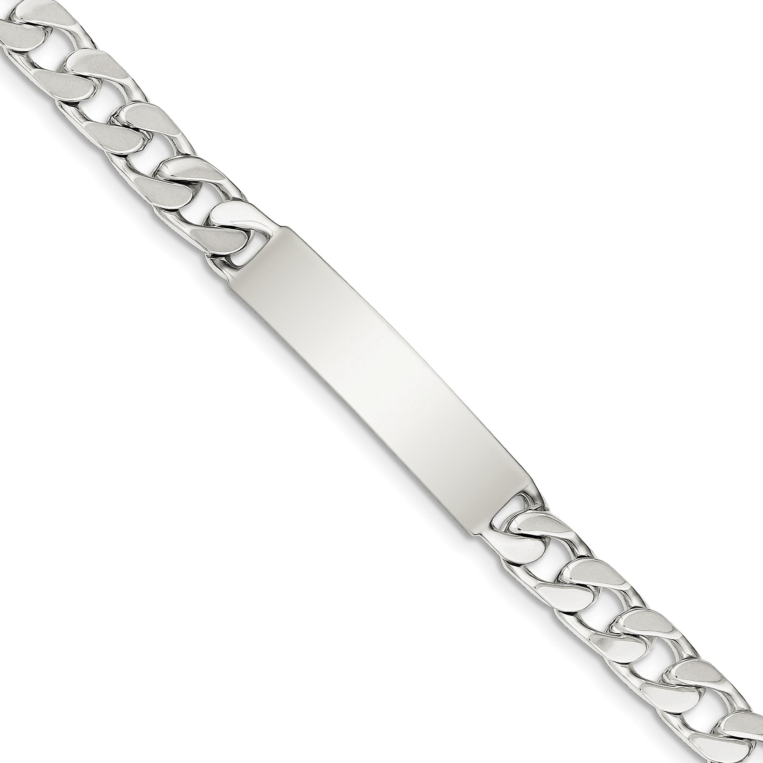 FindingKing Sterling Silver Curb ID Bracelet 8