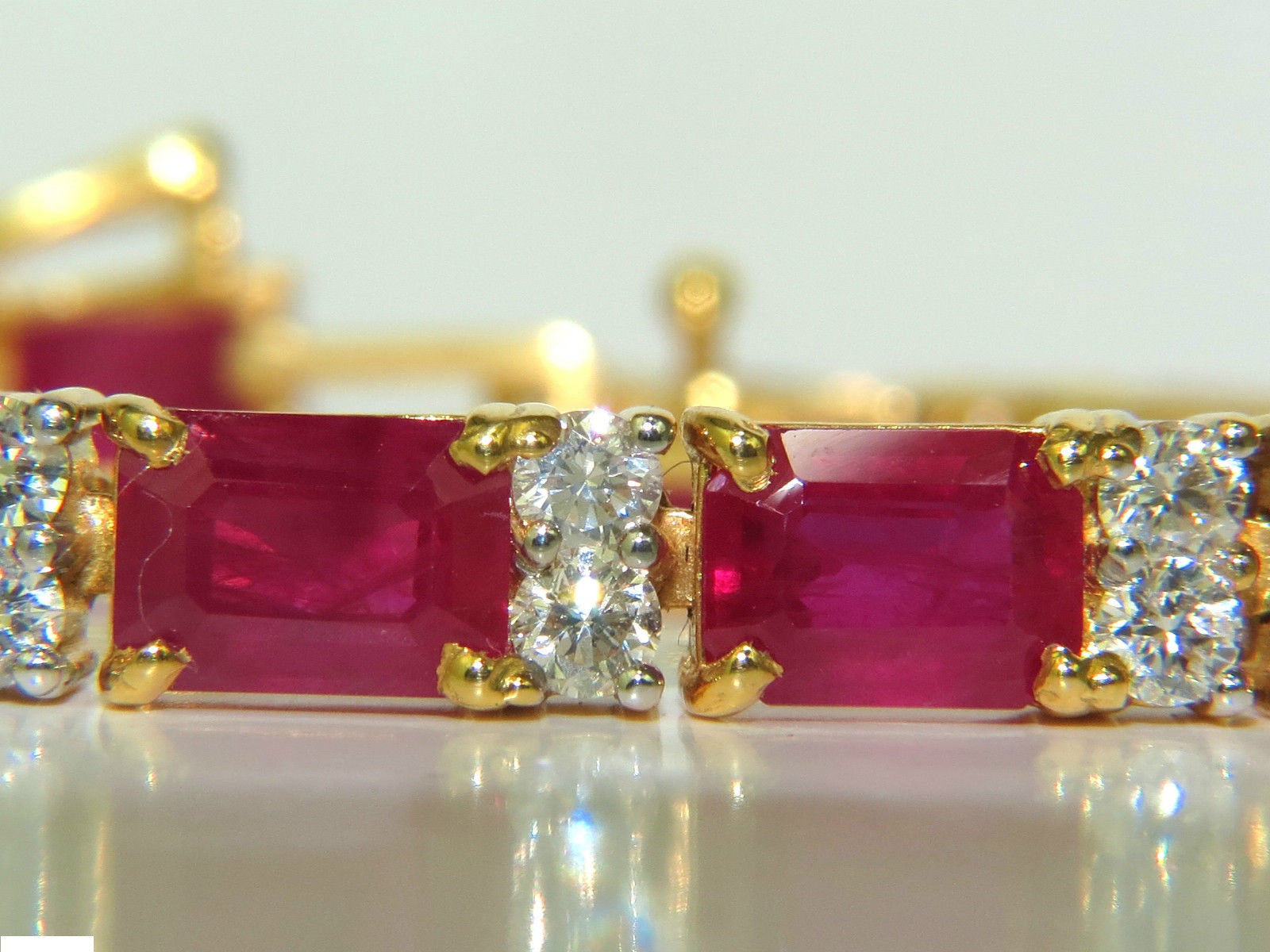 18KT GIA Certified 23.46CT Natural Ruby and Diamond Bracelet - Blood Vivid Super Gem Jewelry for Women, Luxury Gift for Anniversary, Wedding & Special Occasions
