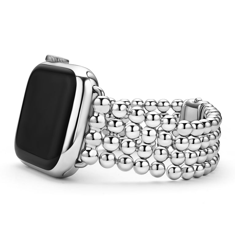 Stainless Steel Infinite Caviar Beaded Watch Bracelet - 42mm & 49mm Adjustable Sizes | Elegant Jewelry for Women, Perfect for Parties, Weddings & Daily Wear