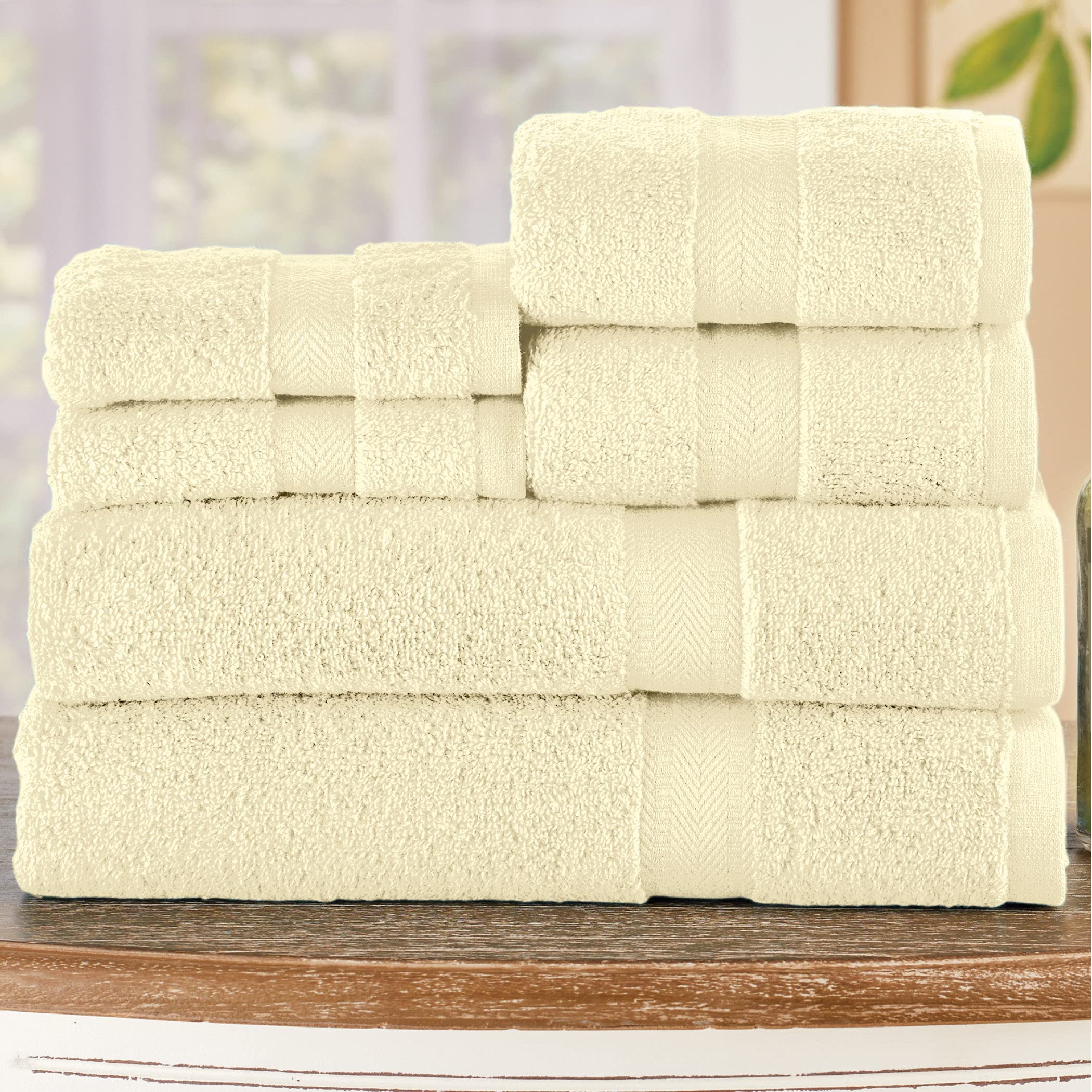 Luxury Bath Towel Set of 6 - Super Soft Hotel Quality Zero Twist Cotton - Perfect for Bathroom, Spa, Travel & Home Decor