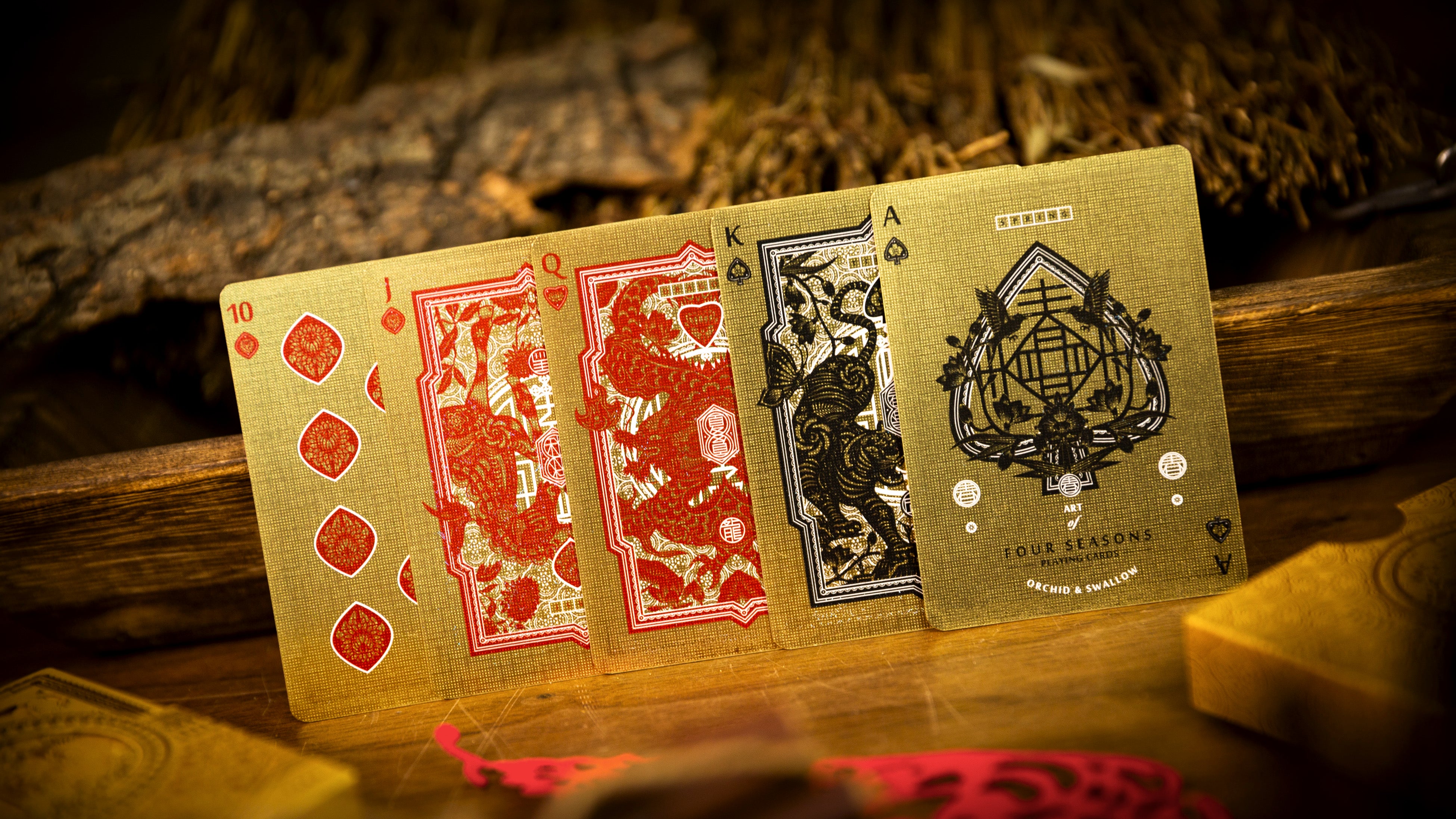 The Four Seasons Wooden Boxset Ark Playing Cards - Premium Collectible Deck for Card Games, Magic Tricks & Gifts | Perfect for Poker Nights, Game Parties & Holiday Presents