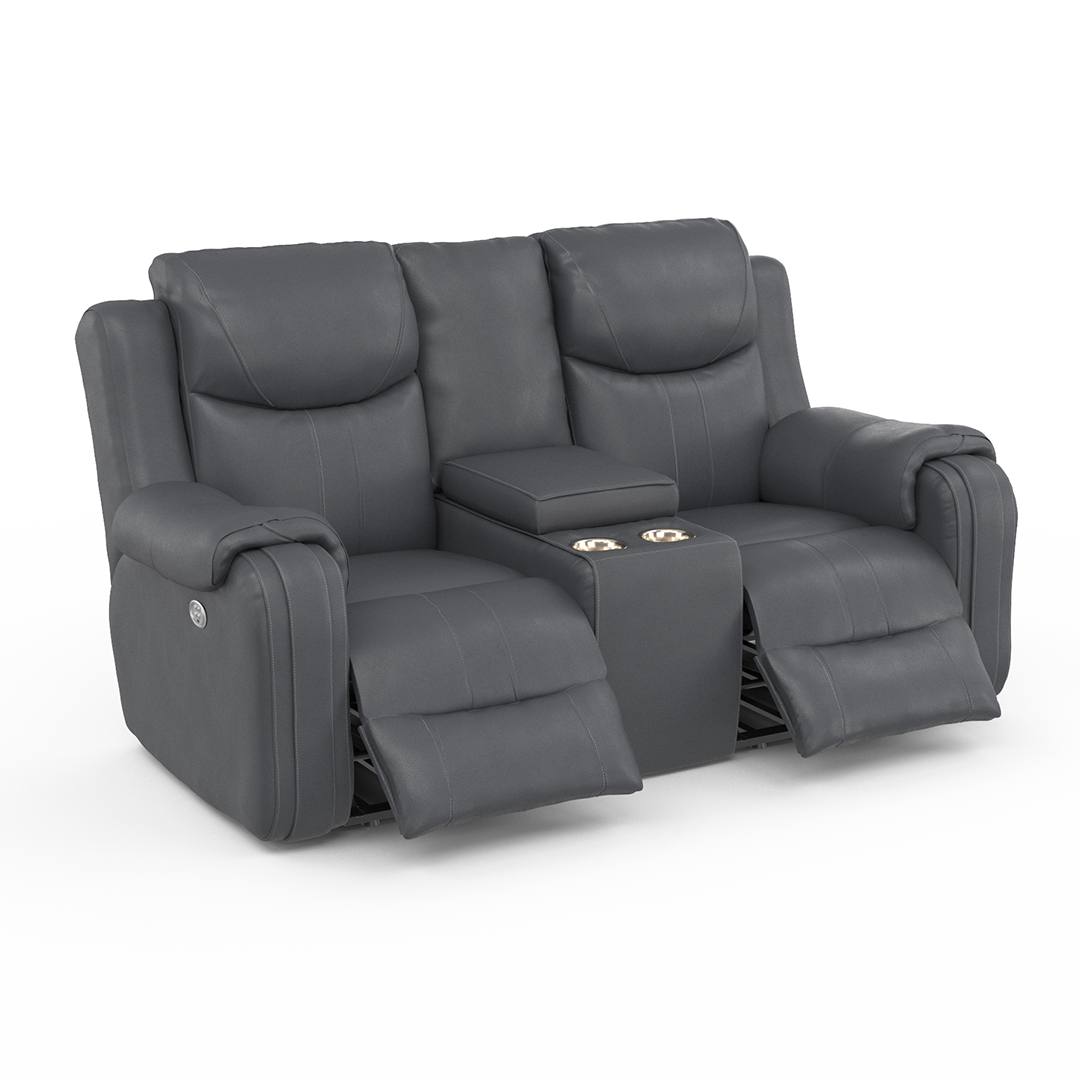 Marvel Console Loveseat with Power Headrest - Reclining Sofa with USB Charging for Living Room, Home Theater & Gaming Room - Comfortable Modern Sectional Couch for Relaxation & Entertainment