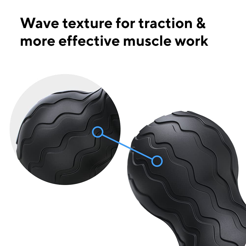 Therabody Wave Series Wave Duo - Ergonomic Foam Roller with Bluetooth & 5 Custom Vibration Settings for Back, Neck & Spine Pain Relief | Portable Muscle Massager for Home, Gym & Office Recovery