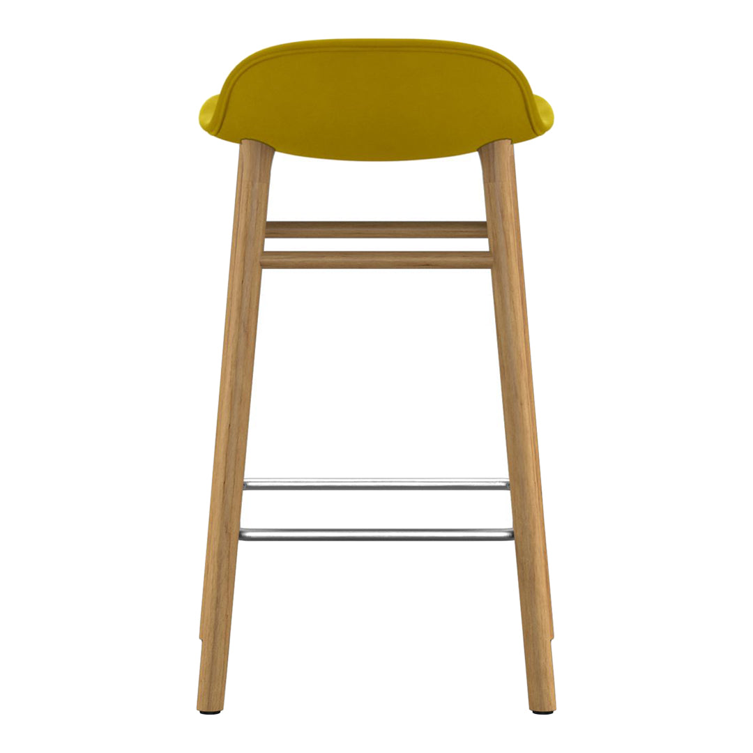 Modern Upholstered Counter Stool with Wooden Legs - Comfortable Bar Stool for Kitchen Island, Breakfast Nook & Home Decor