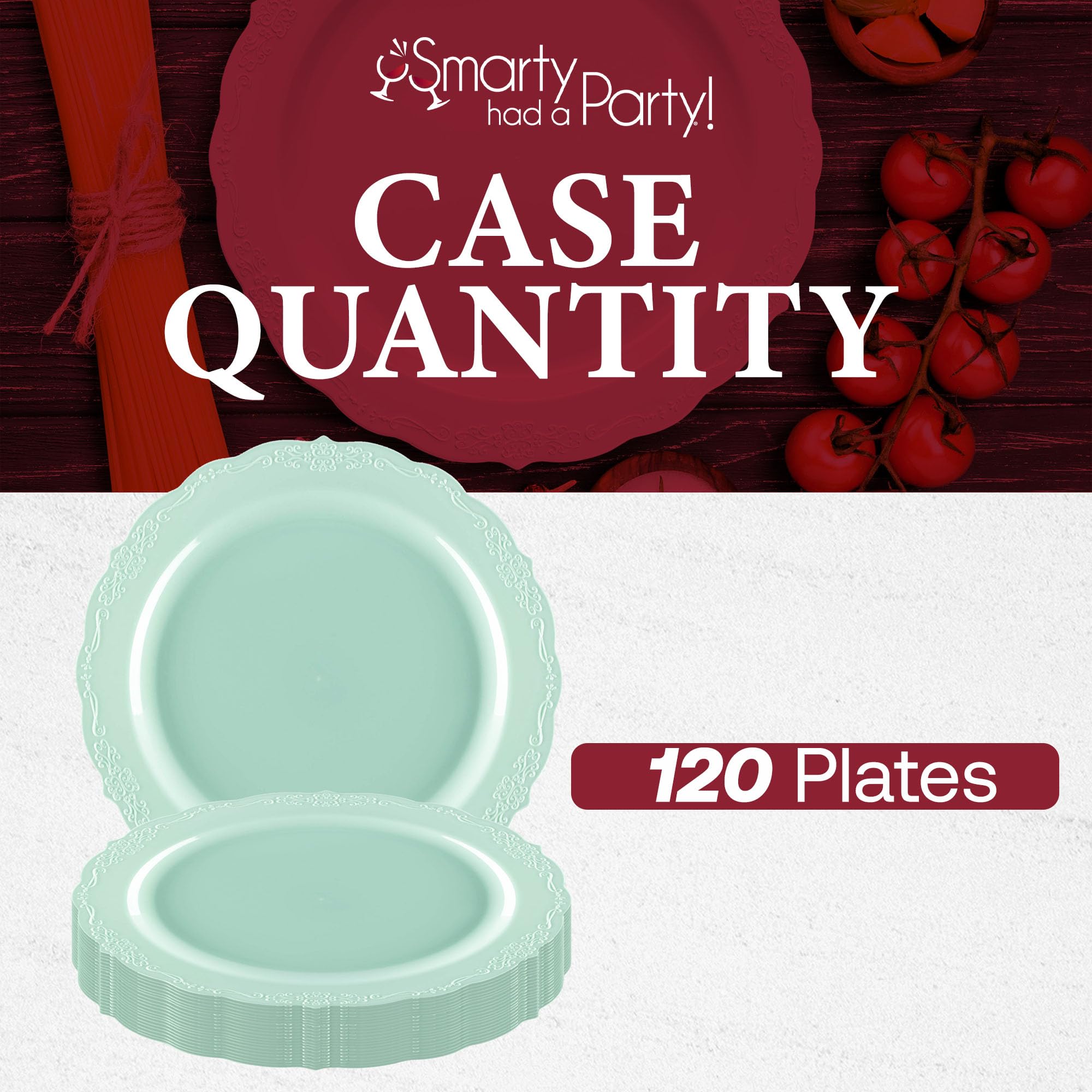 Elegant Disposable Plastic Dinner Plates 10 Inch - 120 Count Heavy Duty Turquoise Party Plates for Weddings, Birthdays & Events | Durable Disposable Tableware for Catering, BBQs & Special Occasions