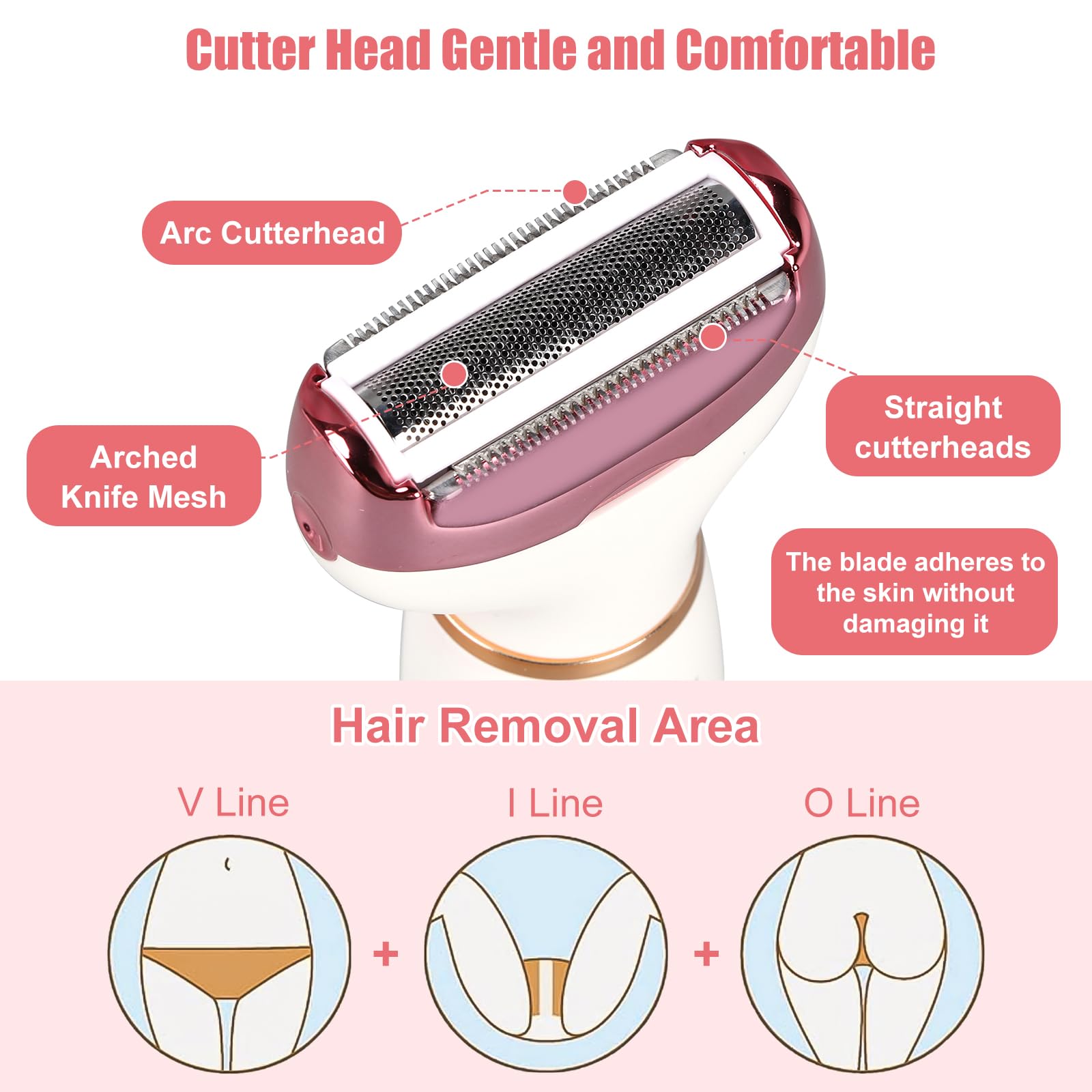 Best Electric Shaver for Women - Rechargeable Painless Hair Removal Razor with LED Display for Face, Legs, Underarms & Bikini Area - Wet/Dry Use for Shower & Travel - Smooth Skin at Home or On The Go