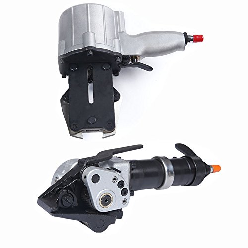 INTBUYING Pneumatic Strapping Tool Kit - Heavy Duty Metal Strapping Tensioner & Cutter Sealer for Steel Banding - Ideal for Warehouse, Shipping, and Industrial Packaging Applications
