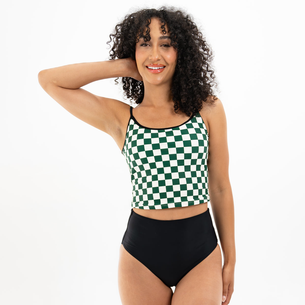 Women's Sexy Spaghetti Strap Outline Tankini Top - Swimwear for Beach, Pool & Summer Vacation
