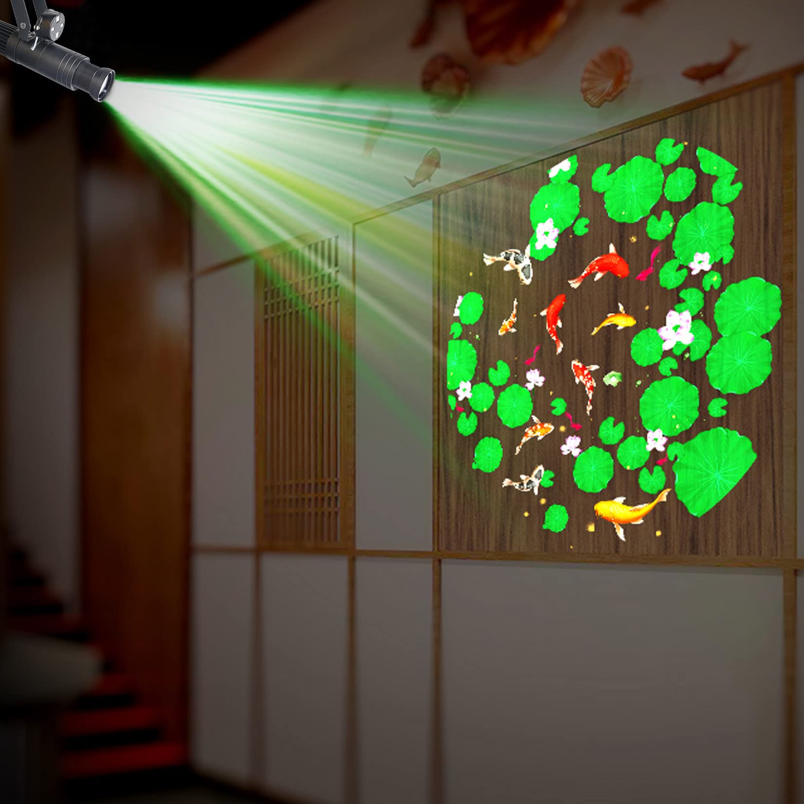 50W HD LED Gobo Projector - Custom Rotating Glass Gobos for Logo & Advertising - Desktop/Mountable Light with Remote Control (Black) - Perfect for Retail Stores, Events, and Brand Promotion