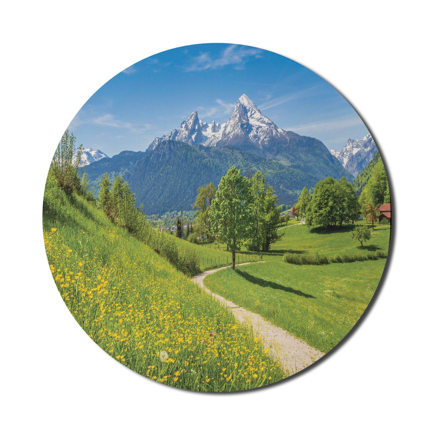 Ambesonne Round Non-Slip Rubber Gaming Mouse Pad - 8
