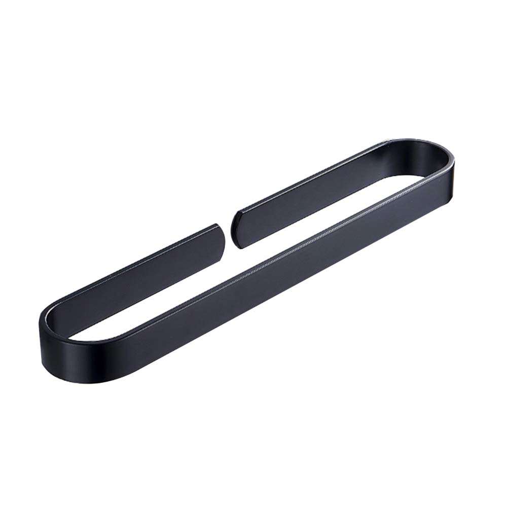 Sturdy Aluminum Bathroom Towel Rack - No Drilling Required, Heavy Duty Single Towel Bar, Easy Installation, Space-Saving Black Toilet Rack for Small Bathrooms & Powder Rooms